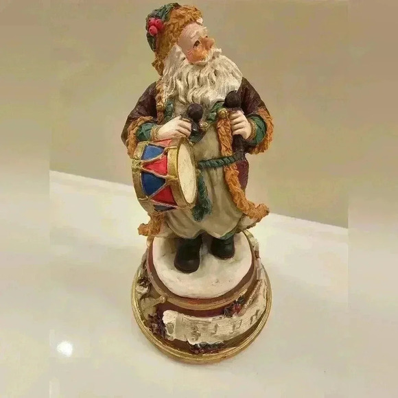 Vintage Windsor Collection " MUSICAL SANTA " Figurine Music Box Drum - Picture 5 of 10